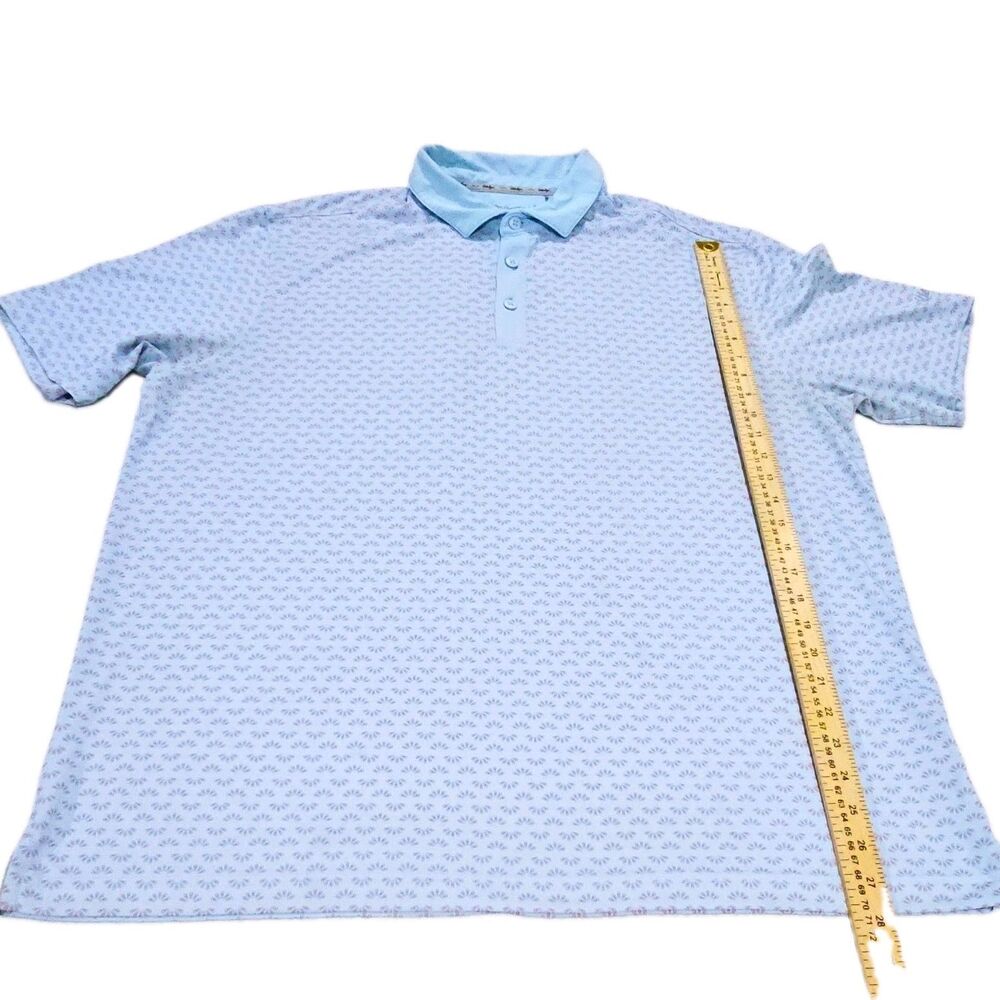 Walter Hagen Men’s XL Golf Polo Light Blue Pink Print Stretch Performance Shirt